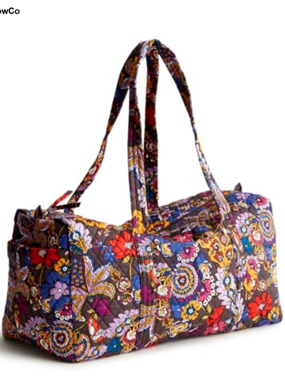 Cotton Travel Duffel Bag with Zip Closure and Pockets